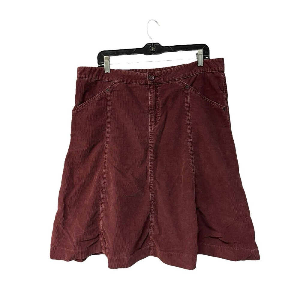 Vintage Y2K GAP Purple 100% Cotton Corduroy Knee Length Skirt Women’s Size 14